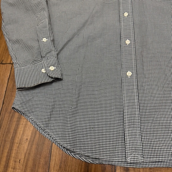 Vtg Ralph Lauren Long Sleeve Button Down Oxford Shirt Black Gingham Men Medium - Picture 5 of 14